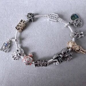 Star Wars Charm Bracelet Silver Snake Chain fits PANDORA